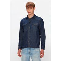 Herren Indigo Western Denim Hemd