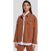 Trucker-Jacke in entspannter Passform in Rostbraun