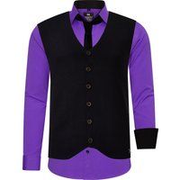 Herren 3-teiliges Hemd Weste Krawatte Set