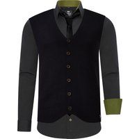 Herren 3-teiliges Hemd Weste Krawatte Set