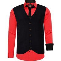 Herren 3-teiliges Hemd Weste Krawatte Set