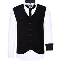 Herren 3-teiliges Hemd Weste Krawatte Set
