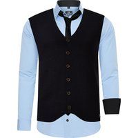 Herren 3-teiliges Hemd Weste Krawatte Set