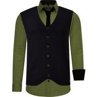 Herren 3-teiliges Hemd Weste Krawatte Set