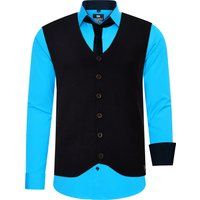 Herren 3-teiliges Hemd Weste Krawatte Set
