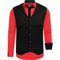 Herren 3-teiliges Hemd Weste Krawatte Set