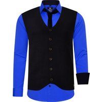 Herren 3-teiliges Hemd Weste Krawatte Set