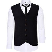Herren 3-teiliges Hemd Weste Krawatte Set