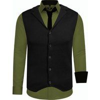 Herren 3-teiliges Hemd Weste Krawatte Set