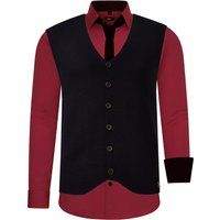 Herren 3-teiliges Hemd Weste Krawatte Set
