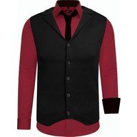 Herren 3-teiliges Hemd Weste Krawatte Set