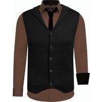 Herren 3-teiliges Hemd Weste Krawatte Set