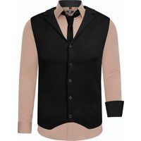 Herren 3-teiliges Hemd Weste Krawatte Set