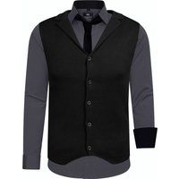 Herren 3-teiliges Hemd Weste Krawatte Set