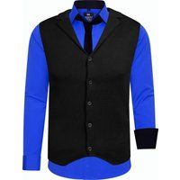 Herren 3-teiliges Hemd Weste Krawatte Set