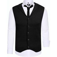Herren 3-teiliges Hemd Weste Krawatte Set