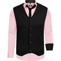 Herren 3-teiliges Hemd Weste Krawatte Set
