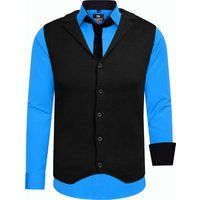 Herren 3-teiliges Hemd Weste Krawatte Set