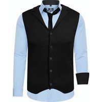 Herren 3-teiliges Hemd Weste Krawatte Set
