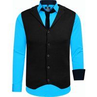 Herren 3-teiliges Hemd Weste Krawatte Set
