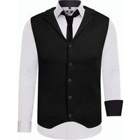 Herren 3-teiliges Hemd Weste Krawatte Set
