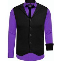 Herren 3-teiliges Hemd Weste Krawatte Set
