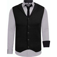 Herren 3-teiliges Hemd Weste Krawatte Set