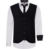 Herren 3-teiliges Hemd Weste Krawatte Set