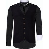 Herren 3-teiliges Hemd Weste Krawatte Set