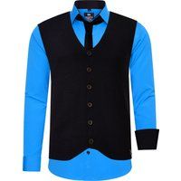 Herren 3-teiliges Hemd Weste Krawatte Set