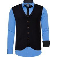 Herren 3-teiliges Hemd Weste Krawatte Set