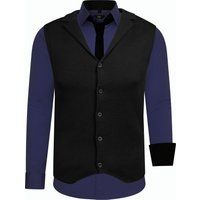 Herren 3-teiliges Hemd Weste Krawatte Set