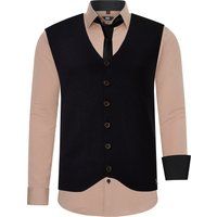 Herren 3-teiliges Hemd Weste Krawatte Set
