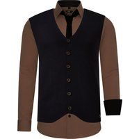 Herren 3-teiliges Hemd Weste Krawatte Set