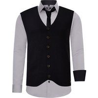 Herren 3-teiliges Hemd Weste Krawatte Set
