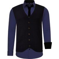 Herren 3-teiliges Hemd Weste Krawatte Set
