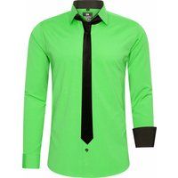 Slim Fit Langarmhemd mit Krawatte