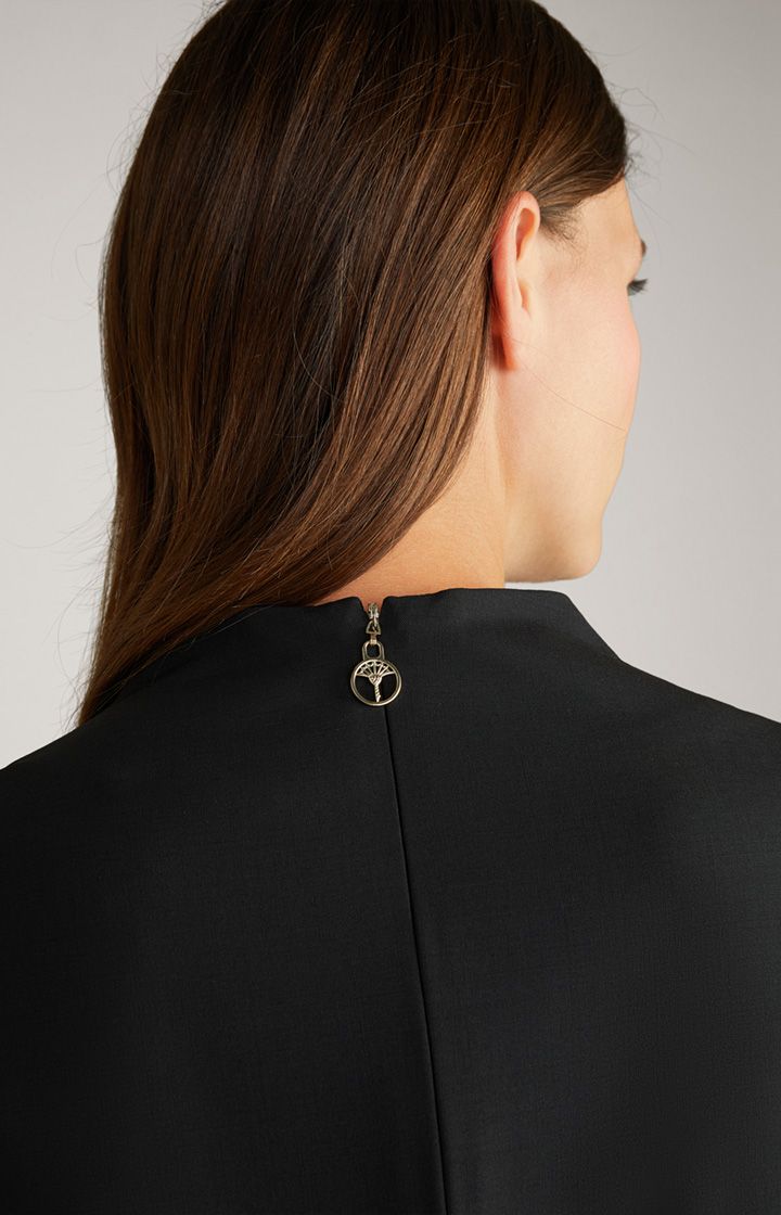 Joop! Schwarzes Etuikleid V-Ausschnitt 3/4 Ärmel Wollmischung Stretch