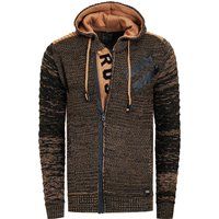 Herren Strickjacke mit Kapuze und Reißverschluss