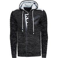 Herren Strickjacke mit Kapuze und Reißverschluss