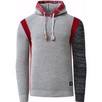 Herren Strick Kapuzenpullover mit Struktur