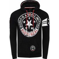 Sweatjacke mit Grafikprint und Reißverschluss