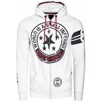 Sweatjacke mit Grafikprint und Reißverschluss