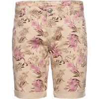 Bermuda-Shorts mit Blumenmuster und Aufschlag