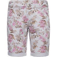 Denim Bermuda Shorts mit Blumenmuster
