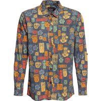 Herren Retro Tiki Print Hemd