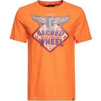 Retro Grafikdruck Baumwoll T-Shirt