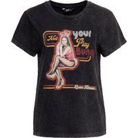 Acid Wash Boyfriend T-Shirt mit Grafik