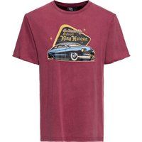 Herren Burgunder Detroit Greaser T-Shirt
