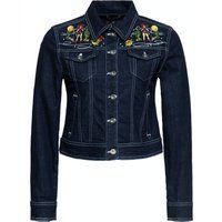 Jeansjacke mit Western-Stickerei